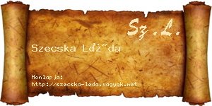 Szecska Léda névjegykártya